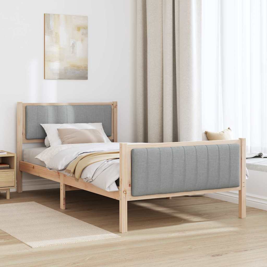 Estructura de cama Marrón y gris claro 100 x 200 cm