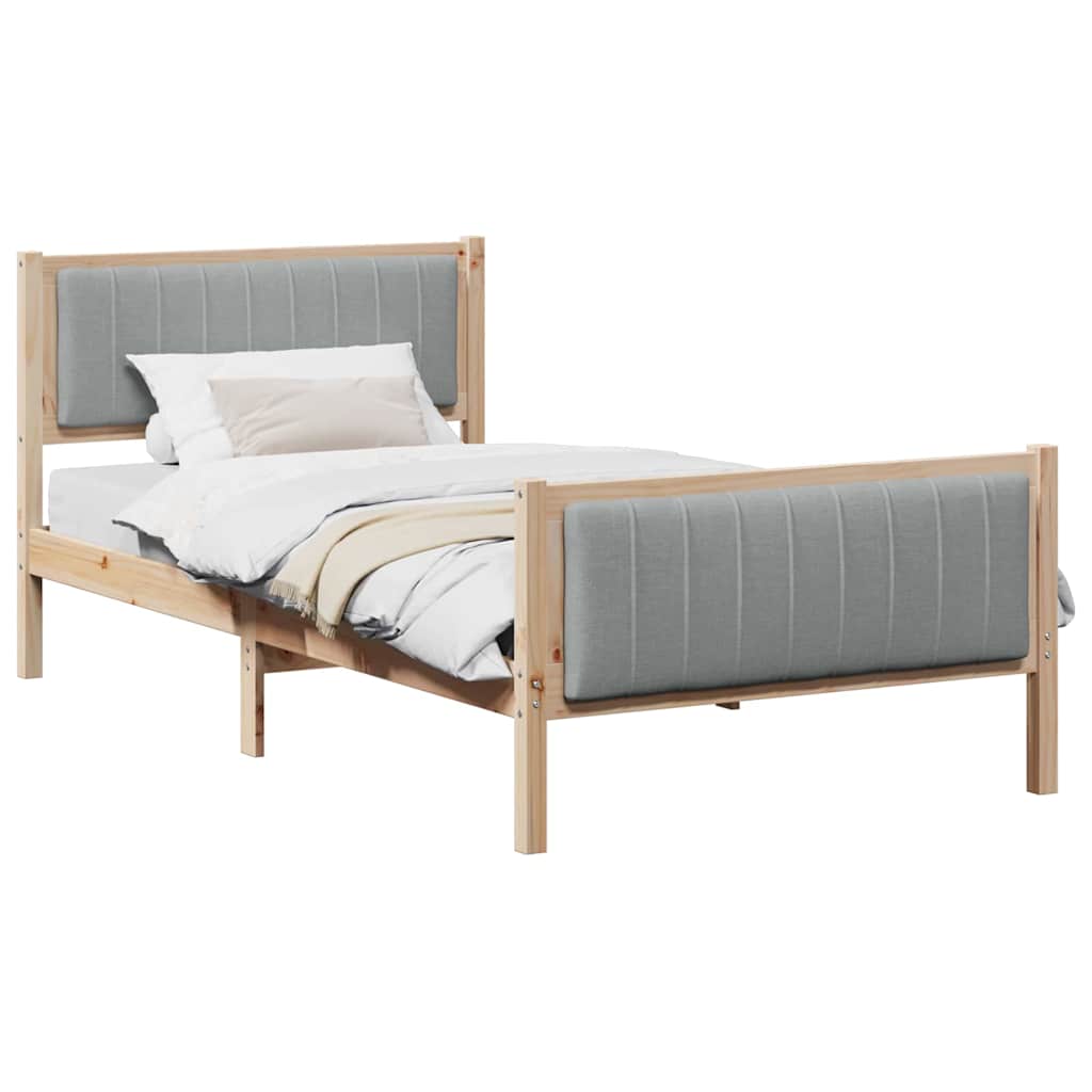 Estructura de cama Marrón y gris claro 100 x 200 cm