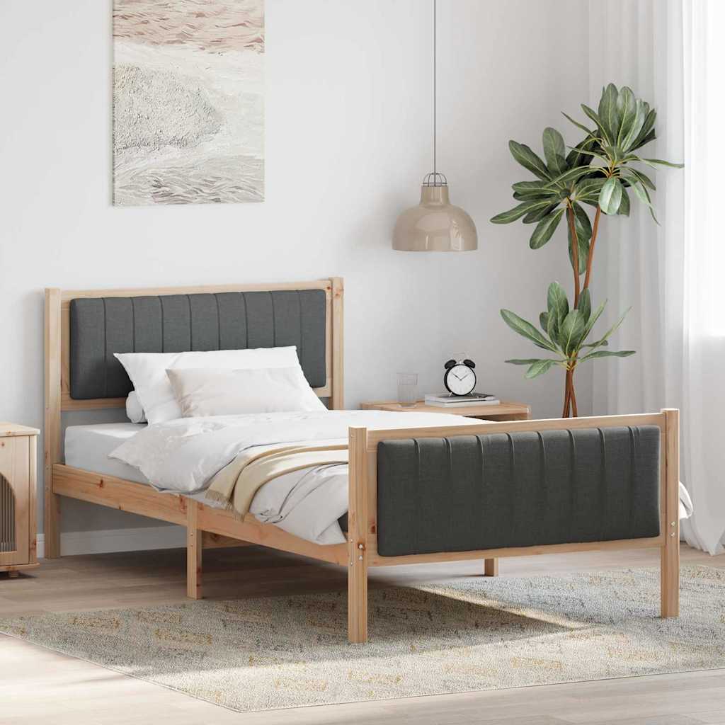 Estructura de cama Negro y gris oscuro 100 x 200 cm