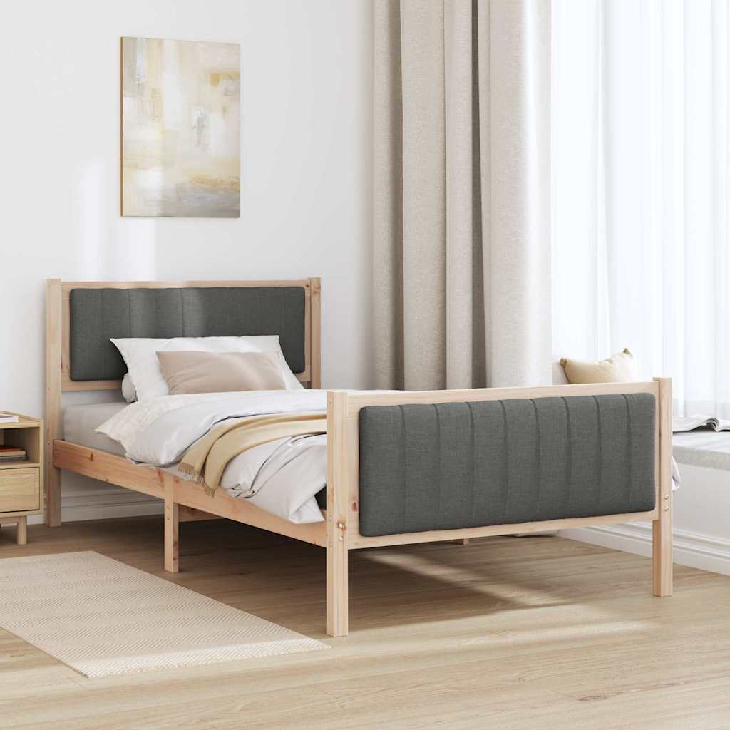 Estructura de cama Negro y gris oscuro 100 x 200 cm