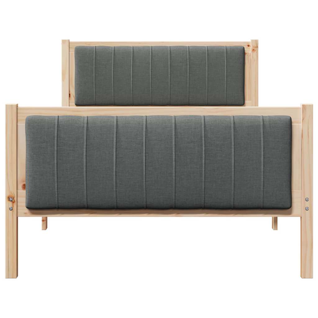 Estructura de cama Negro y gris oscuro 100 x 200 cm