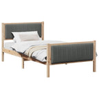 Estructura de cama Negro y gris oscuro 100 x 200 cm