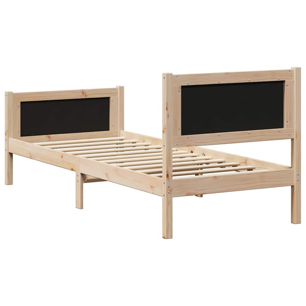 Estructura de cama con cabecera Marrón y gris claro 75 x 190 cm