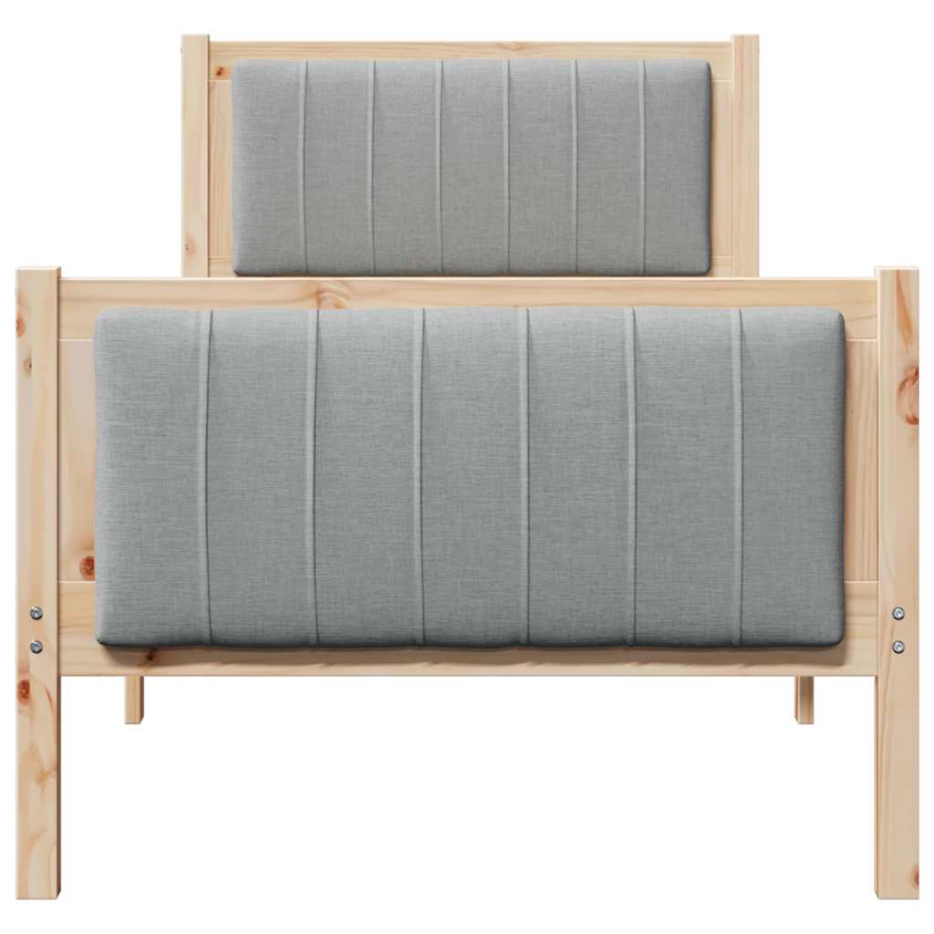 Estructura de cama con cabecera Marrón y gris claro 75 x 190 cm