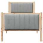 Estructura de cama con cabecera Marrón y gris claro 75 x 190 cm