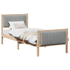 Estructura de cama con cabecera Marrón y gris claro 75 x 190 cm