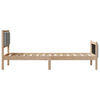 Estructura de cama con cabecera Marrón y gris claro 75 x 190 cm