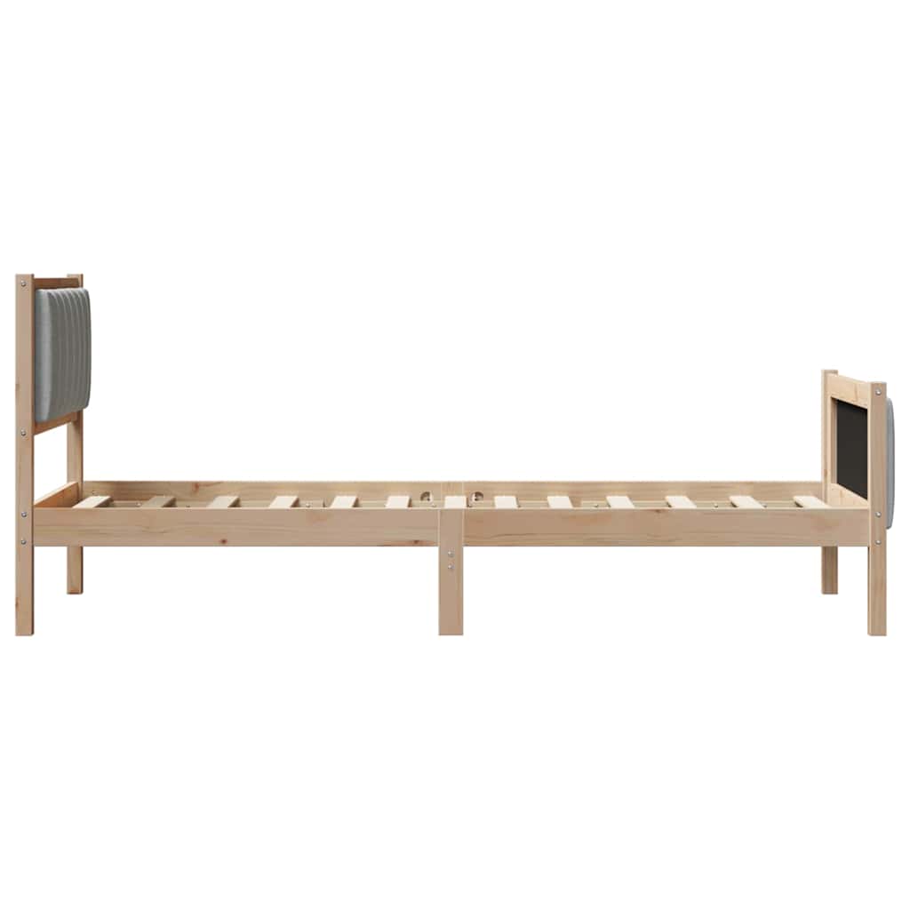 Estructura de cama con cabecera Marrón y gris claro 75 x 190 cm