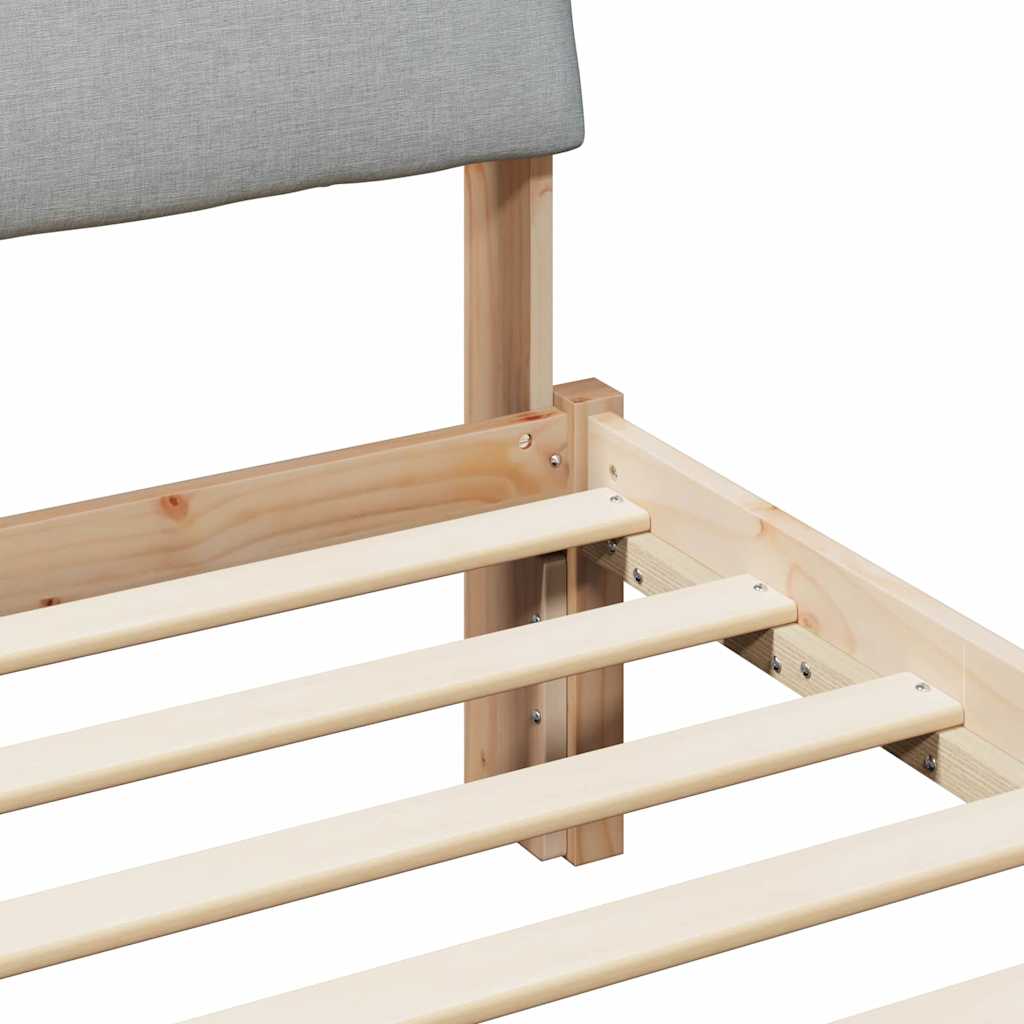 Estructura de cama con cabecera Marrón y gris claro 75 x 190 cm