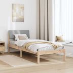 Estructura de cama con cabecera Marrón y gris claro 75 x 190 cm