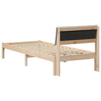 Estructura de cama con cabecera Marrón y gris claro 75 x 190 cm