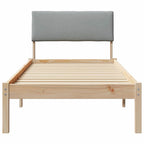 Estructura de cama con cabecera Marrón y gris claro 75 x 190 cm