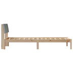 Estructura de cama con cabecera Marrón y gris claro 75 x 190 cm