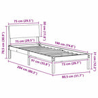 Estructura de cama con cabecera Marrón y gris claro 75 x 190 cm