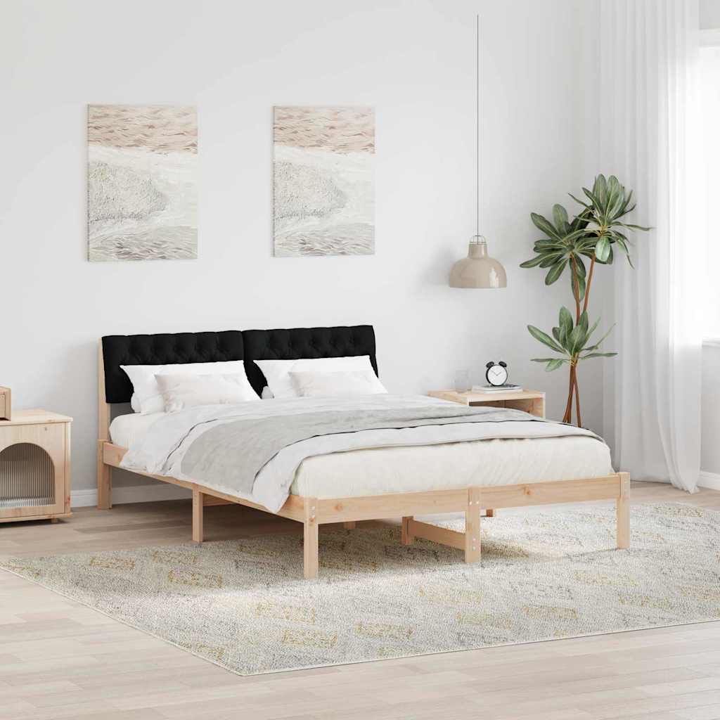Estrutura de cama com cabeceira Castanho e cinzento claro 75 x 190 cm