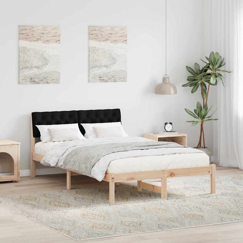 Estrutura de cama com cabeceira Castanho e cinzento claro 75 x 190 cm