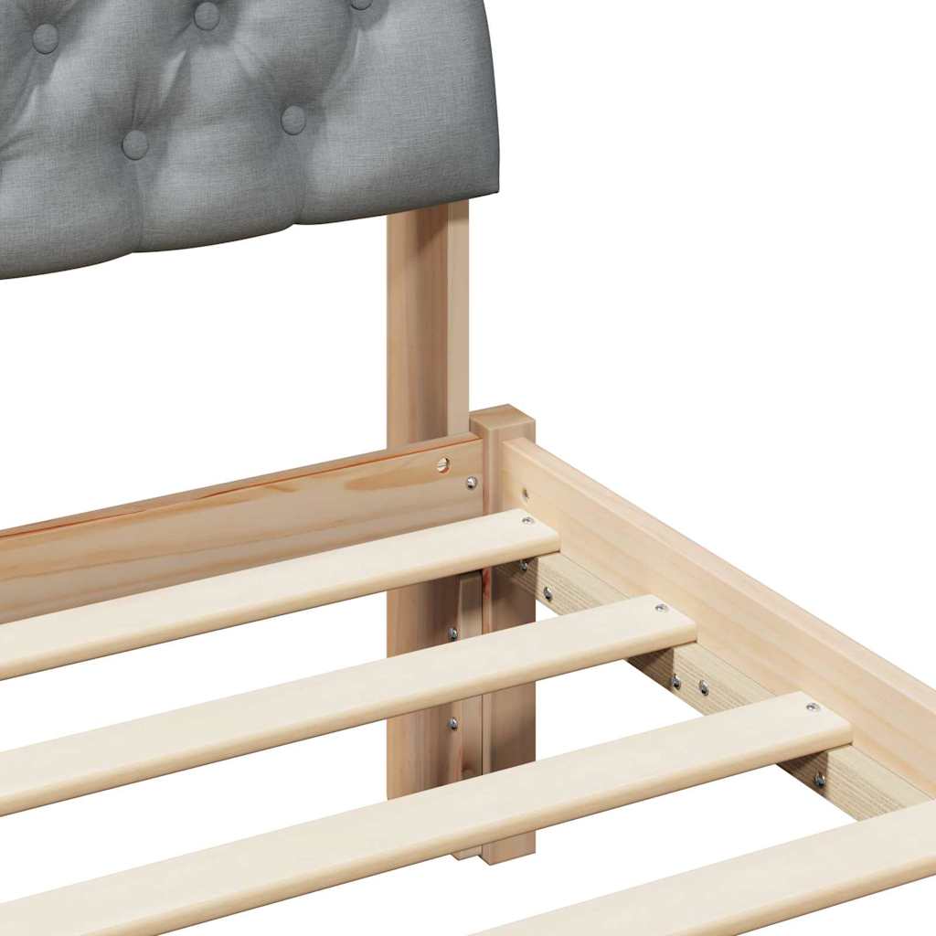 Estructura de cama con cabecera Marrón y gris claro 75 x 190 cm
