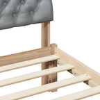 Estructura de cama con cabecera Marrón y gris claro 75 x 190 cm