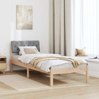 Estructura de cama con cabecera Marrón y gris claro 75 x 190 cm