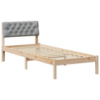 Estructura de cama con cabecera Marrón y gris claro 75 x 190 cm