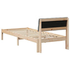 Estructura de cama con cabecera Marrón y gris claro 75 x 190 cm