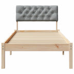 Estructura de cama con cabecera Marrón y gris claro 75 x 190 cm