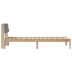 Estructura de cama con cabecera Marrón y gris claro 75 x 190 cm