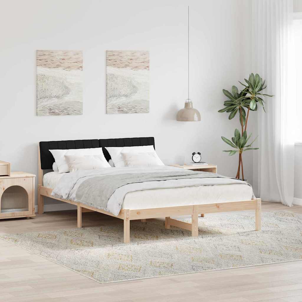Estrutura de cama com cabeceira Castanho e cinzento claro 75 x 190 cm