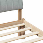 Estructura de cama con cabecera Marrón y gris claro 75 x 190 cm