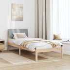 Estructura de cama con cabecera Marrón y gris claro 75 x 190 cm