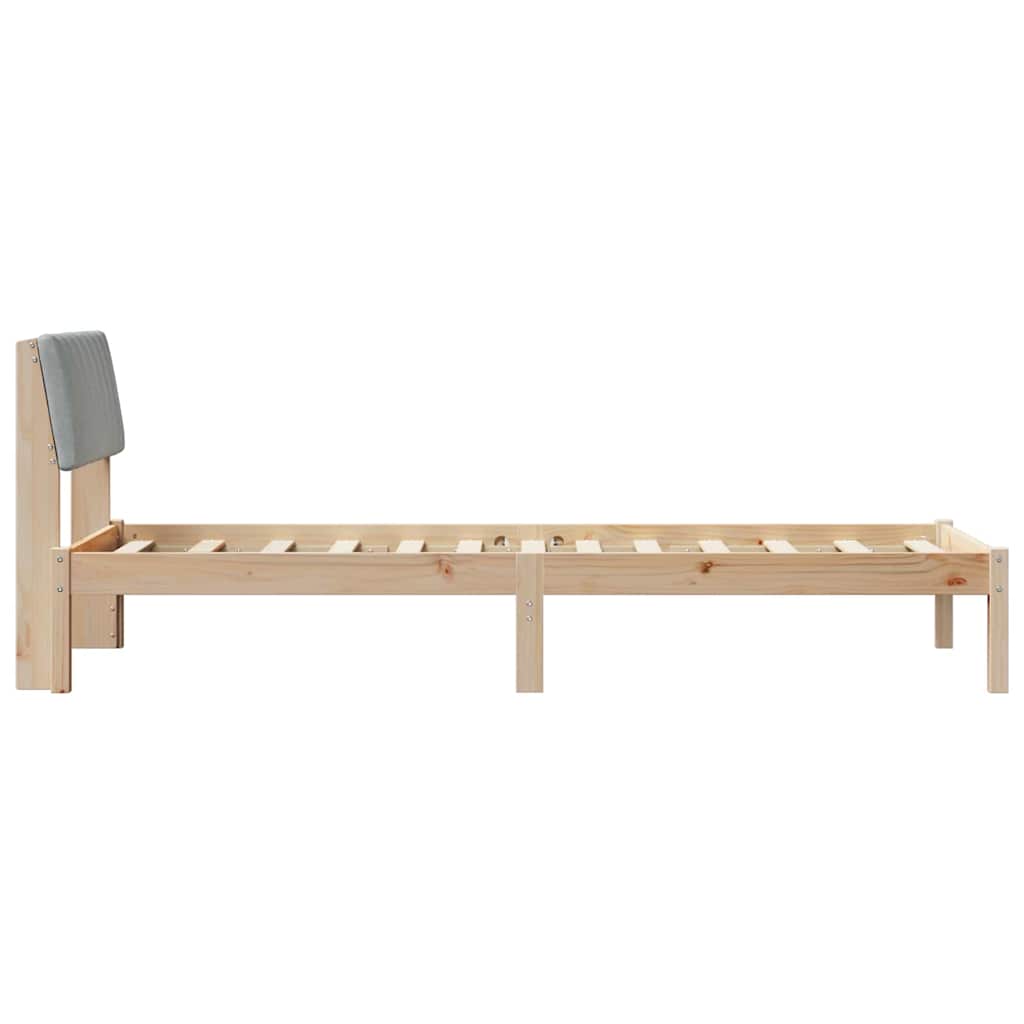 Estructura de cama con cabecera Marrón y gris claro 75 x 190 cm
