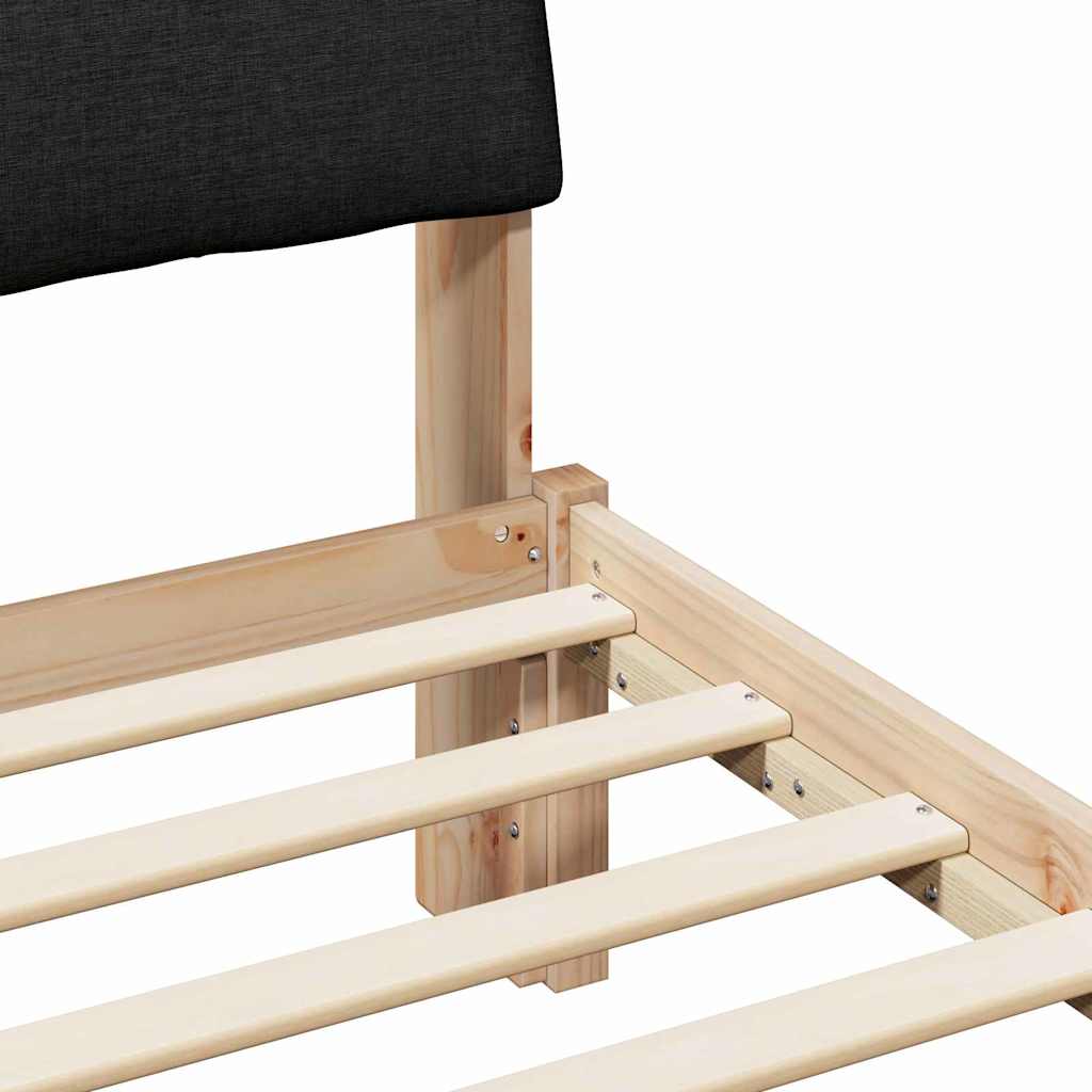 Estructura de cama con cabecera Marrón y negro 100 x 200 cm