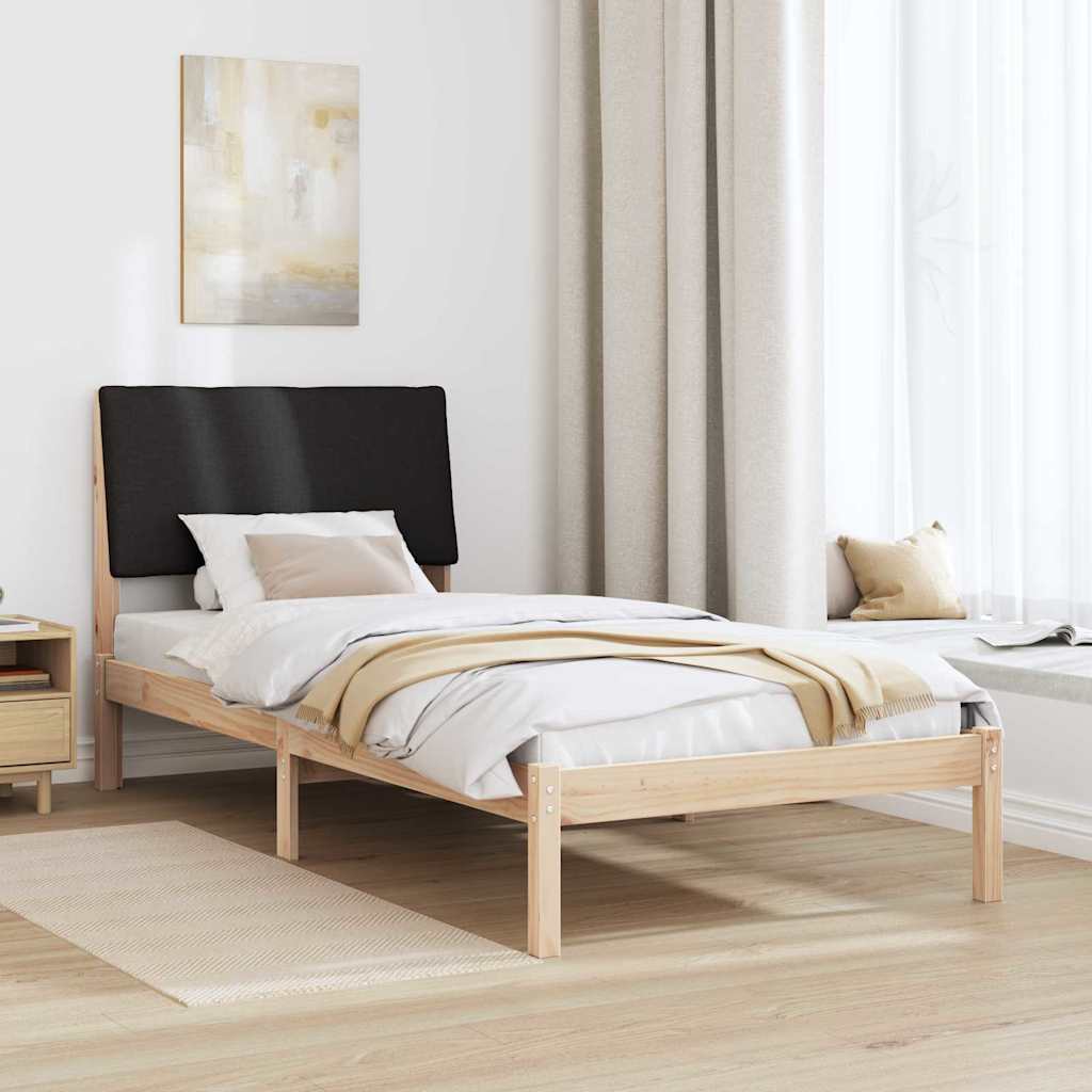 Estructura de cama con cabecera Marrón y negro 100 x 200 cm