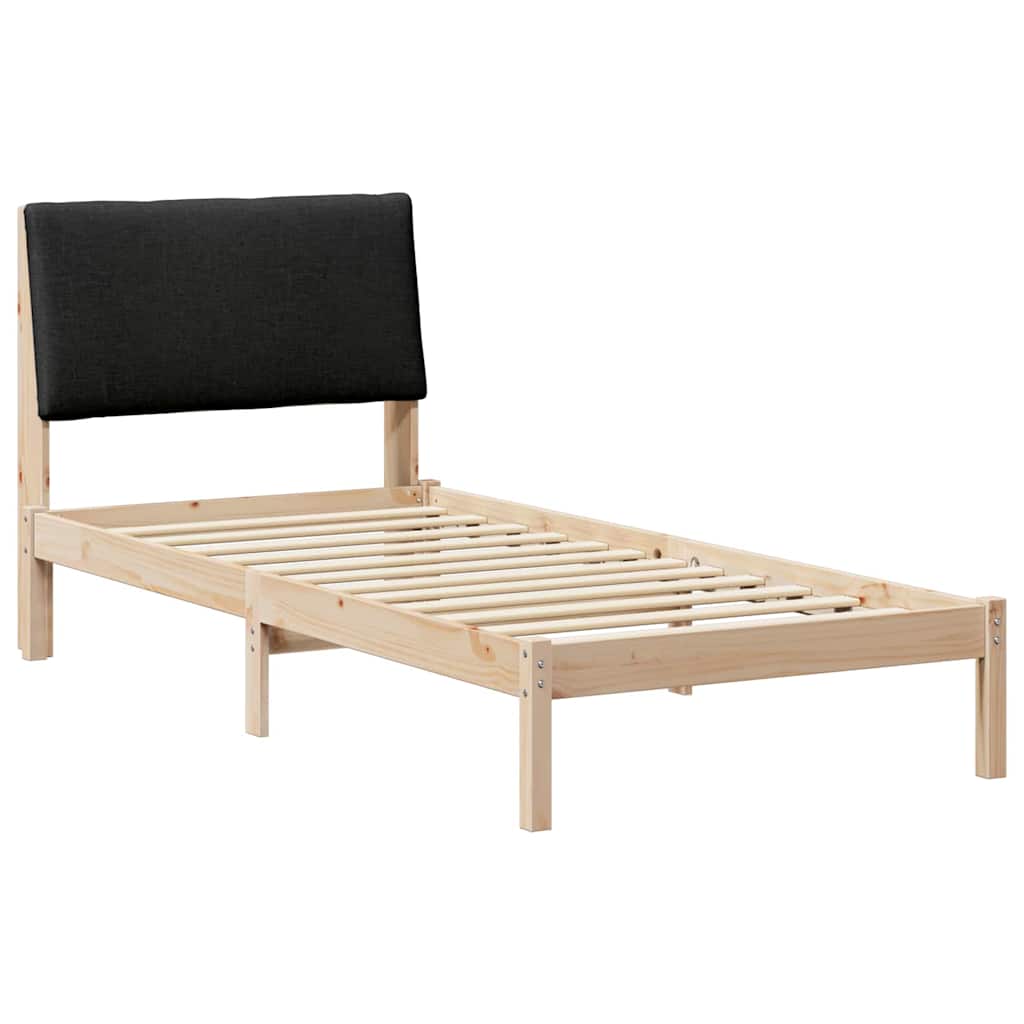 Estructura de cama con cabecera Marrón y negro 100 x 200 cm