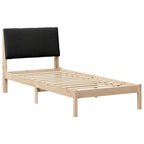 Estructura de cama con cabecera Marrón y negro 100 x 200 cm