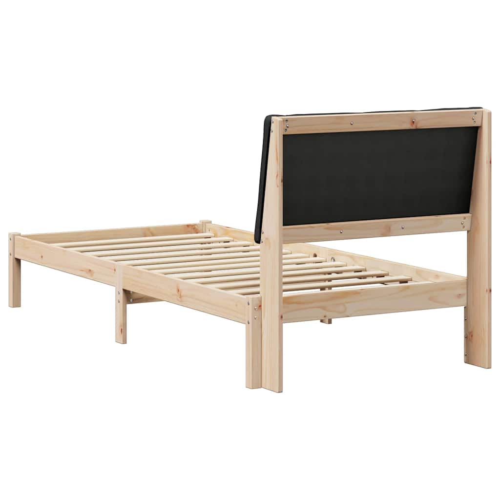 Estructura de cama con cabecera Marrón y negro 100 x 200 cm