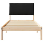 Estructura de cama con cabecera Marrón y negro 100 x 200 cm