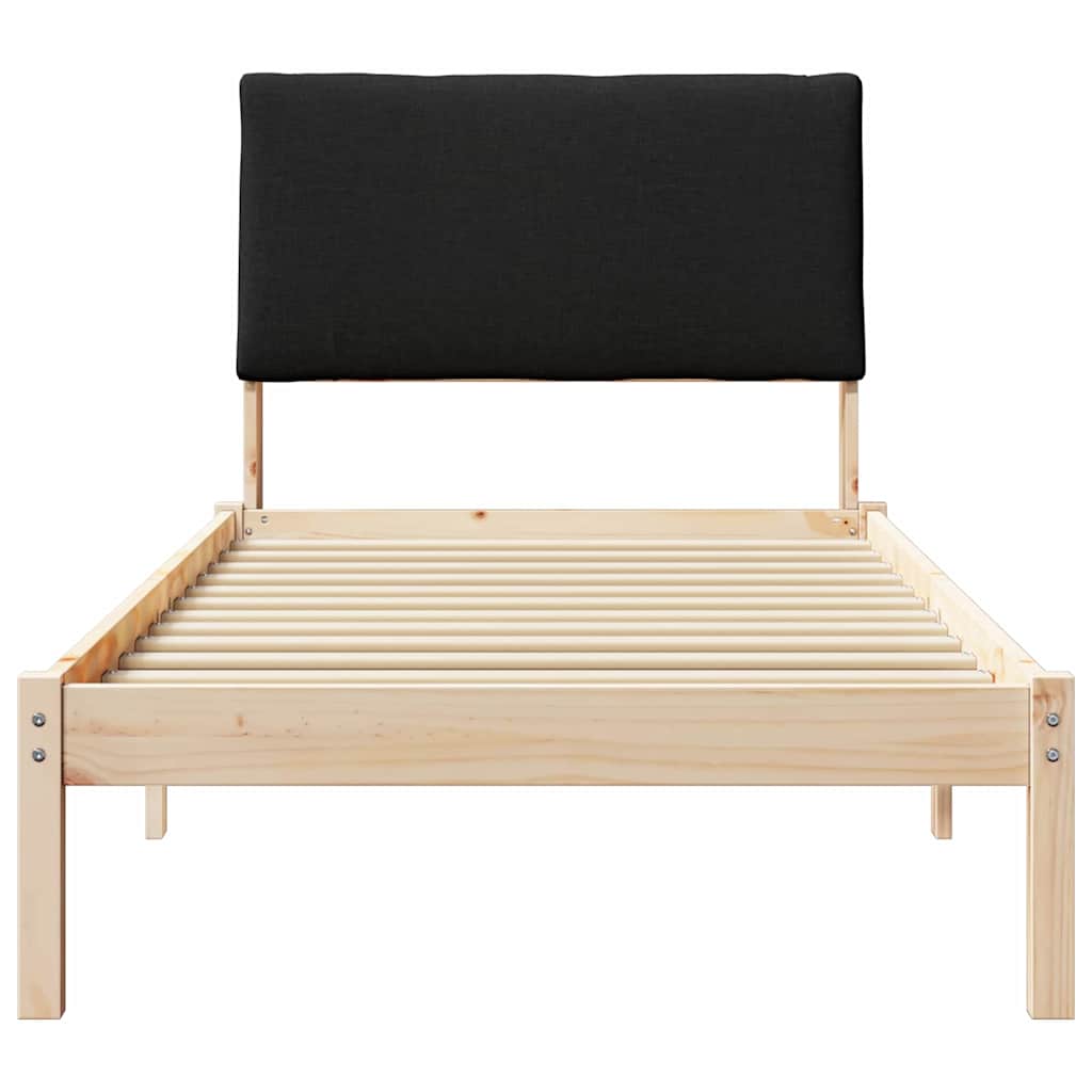 Estructura de cama con cabecera Marrón y negro 100 x 200 cm