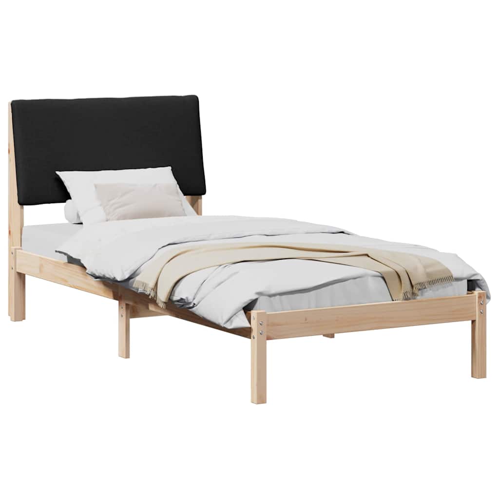 Estructura de cama con cabecera Marrón y negro 100 x 200 cm