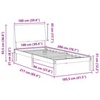 Estructura de cama con cabecera Marrón y negro 100 x 200 cm