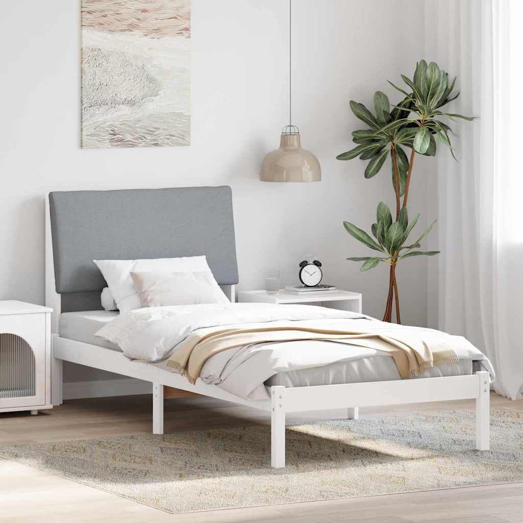 Estrutura de cama com cabeceira Castanho e preto 100 x 200 cm