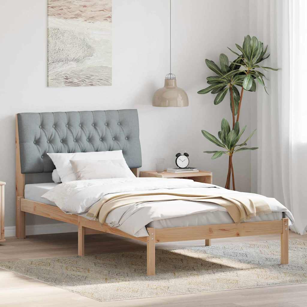 Estructura de Cama con Cabecera Tapizada 100 x 200 cm