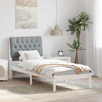 Estructura de Cama con Cabecera Tapizada 100 x 200 cm