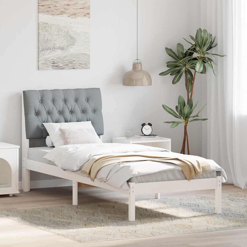 Estructura de Cama con Cabecera Tapizada 100 x 200 cm