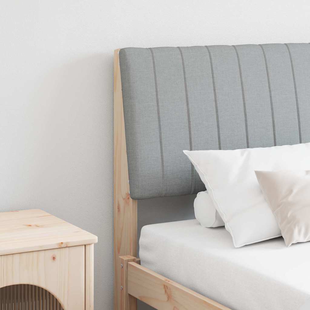 Cabecero tapizado Gris Claro 100 cm Madera de pino macizo