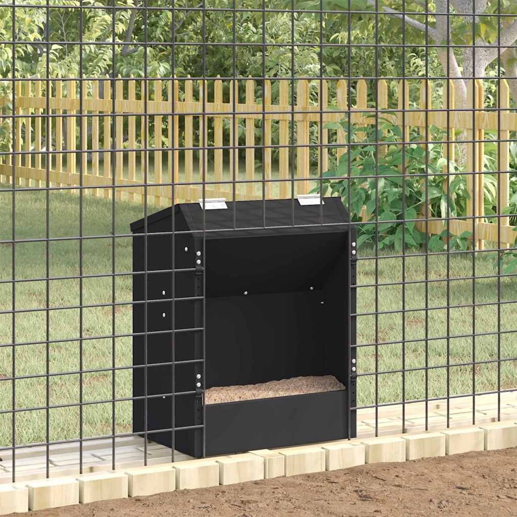 Comedero para Conejos Negro 64.5 x 25.5 x 45.5 cm