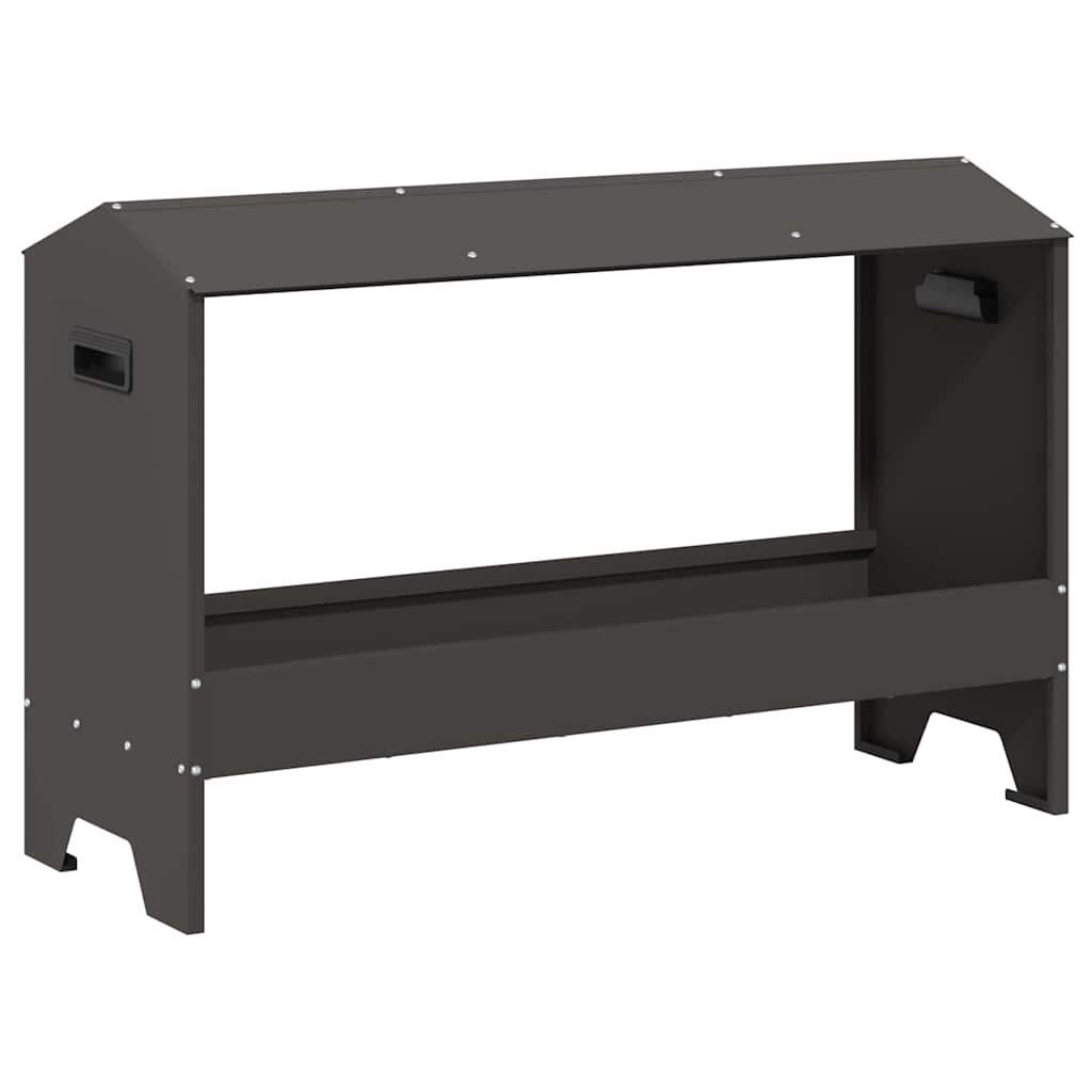Canalón de alimentación para pollos Negro 81 x 32 x 53,5 cm