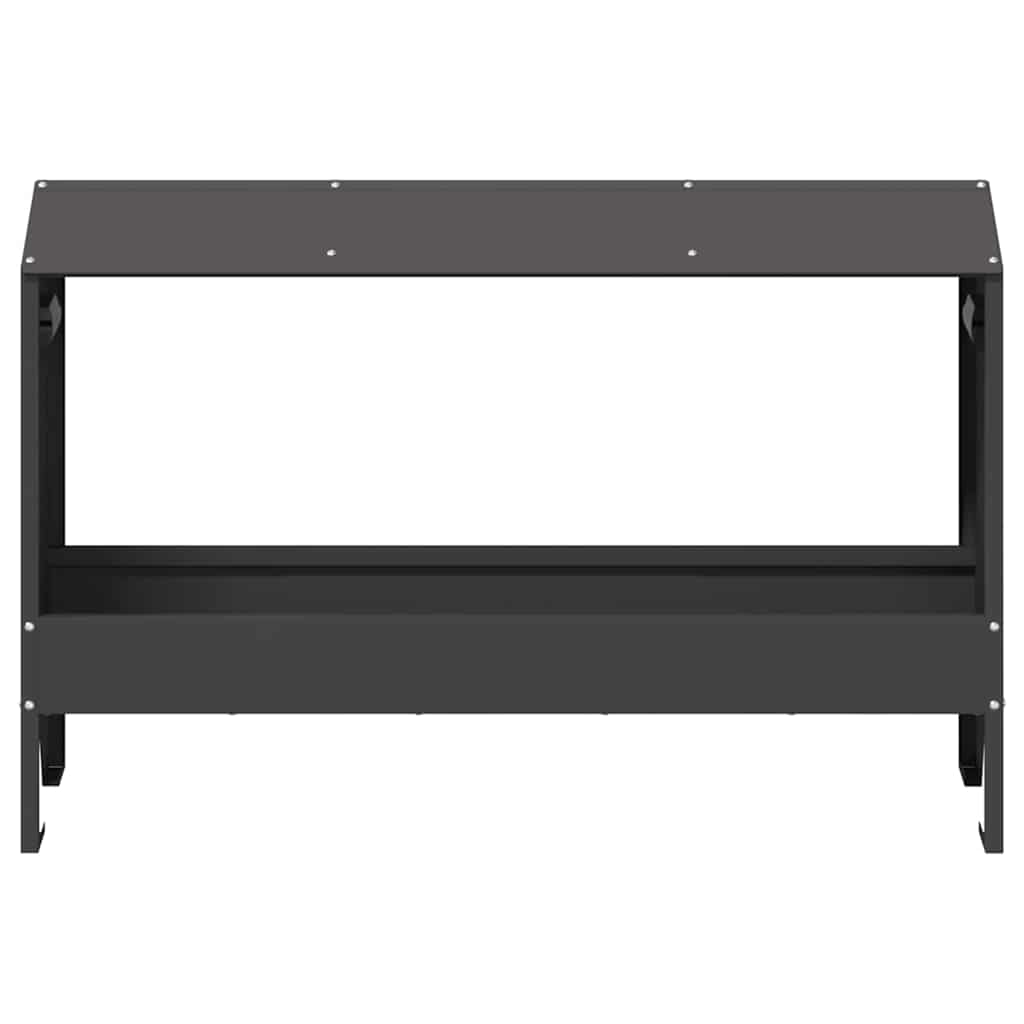 Canalón de alimentación para pollos Negro 81 x 32 x 53,5 cm