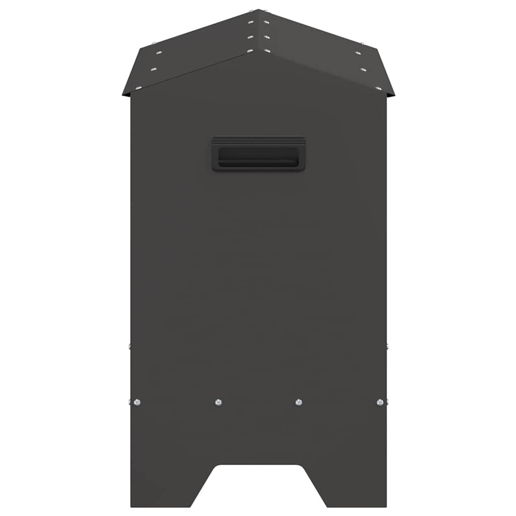 Canalón de alimentación para pollos Negro 81 x 32 x 53,5 cm