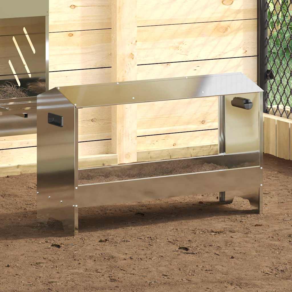 Calha de alimentação para frangos Preta 81 x 32 x 53,5 cm